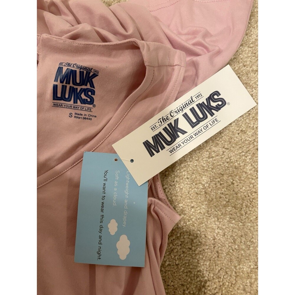 NWT Women’s Pink Muk Luks Jumpsuit Travel Comfy Loungewear Size S Soft Cozy Cute - Picture 5 of 5